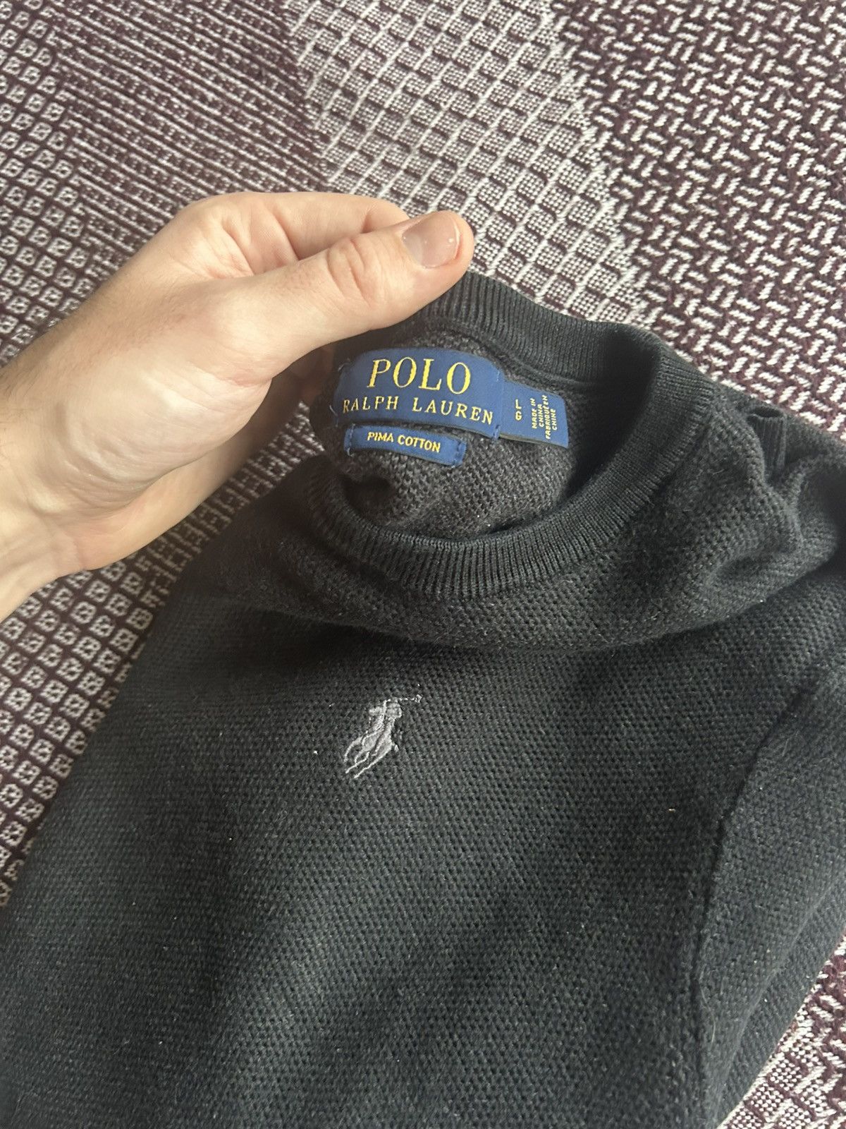 Polo Ralph Lauren Polo Ralph Lauren Pima Cotton Crewneck Sweater Solid Style Size US L / EU 52-54 / 3 - 11 Thumbnail