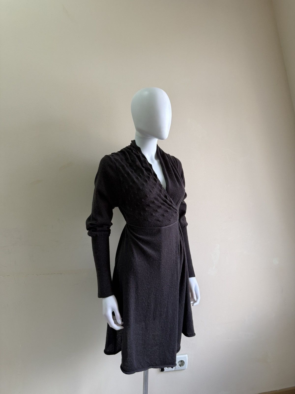 Sarah Pacini Sarah Pacini Baby Alpaca Wool Grey Cardigan One Size Size ONE SIZE - 3 Thumbnail
