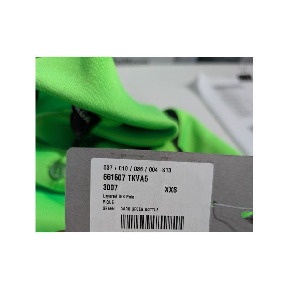 Balenciaga o1rshd1 Layered S/S Polo Shirt Pique in Green-Dark Green Size US XXS / EU 40 - 15 Thumbnail