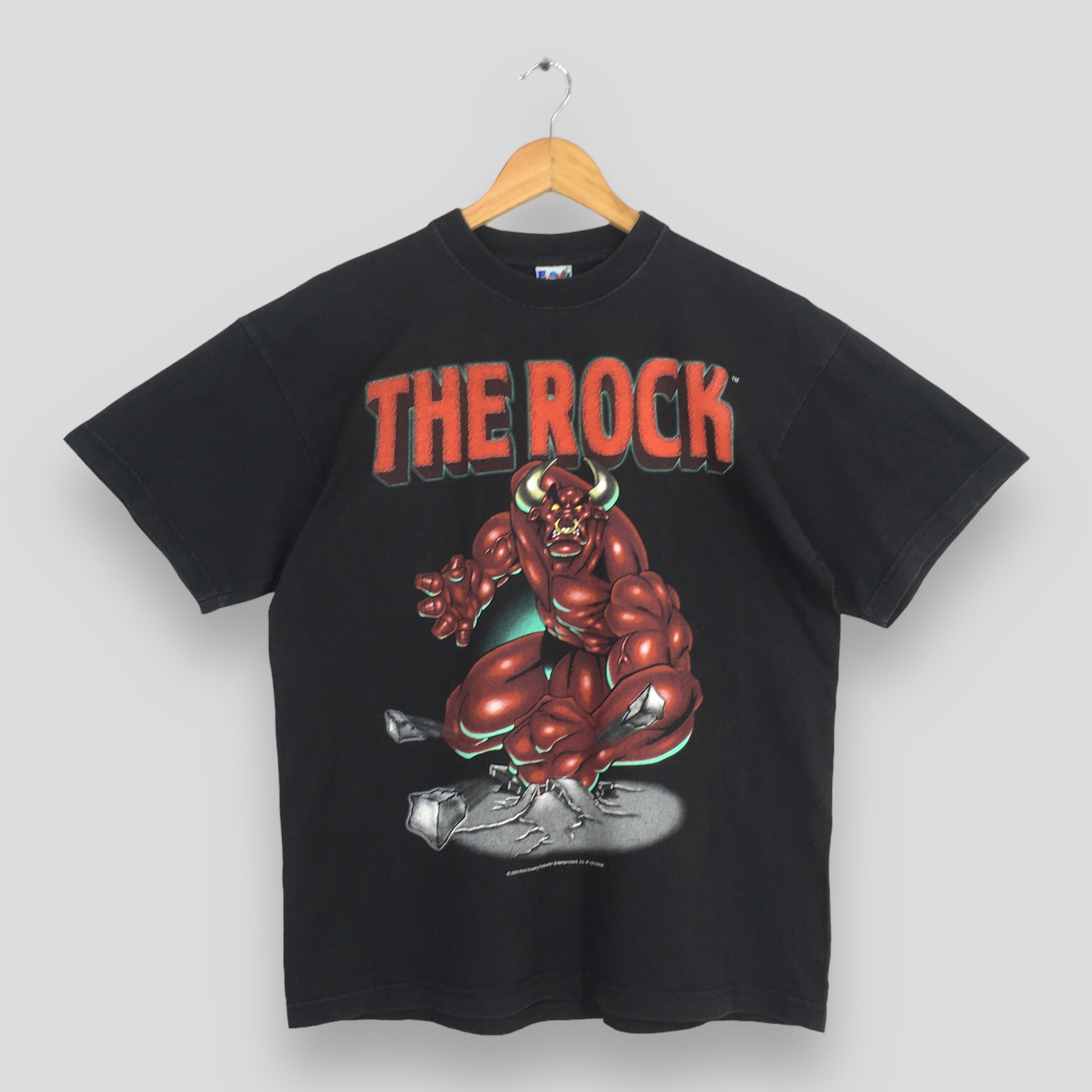 Vintage × WWE × WWF Vintage 90's WWE The Rock Dwayne Black T Shirt Medium Size US M / EU 48-50 / 2 - 1 Thumbnail