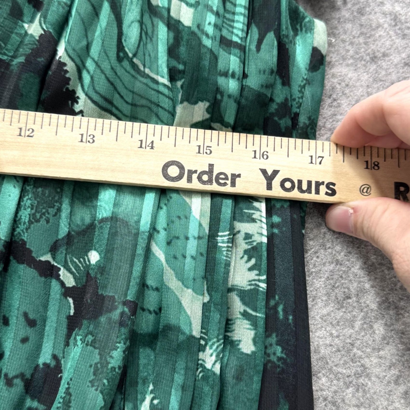 Victoria Beckham Victoria Victoria Beckham Dress Womens 8 Green Print Ruffle Sleeveless V-Neck Dress Size M / US 6-8 / IT 42-44 - 7 Thumbnail