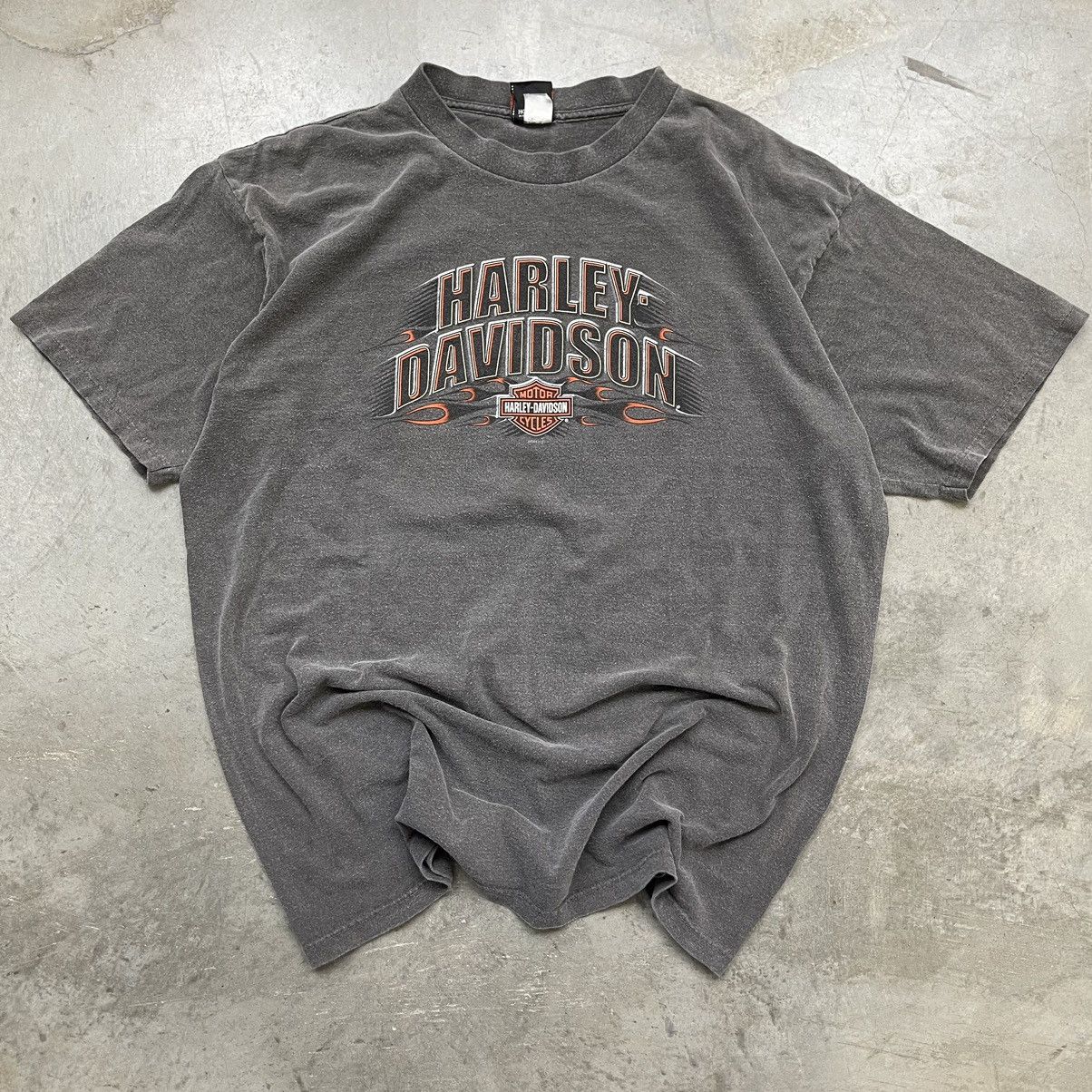 Harley Davidson × Vintage Crazy Vintage Harley Davidson Flames Essential Faded Tee Size US XXL / EU 58 / 5 - 1 Thumbnail