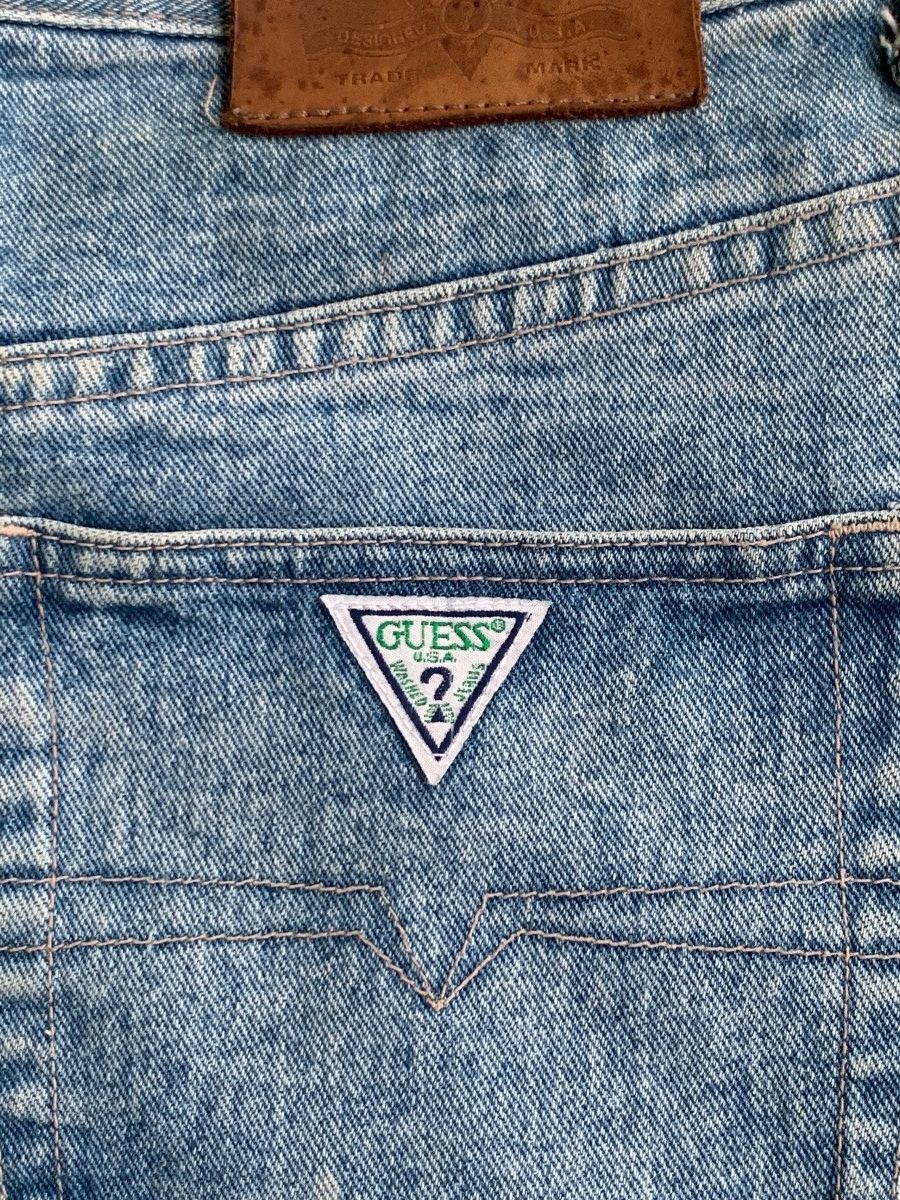 Guess × Japanese Brand × Vintage American Guess Light Blue Baggy Distressed Jeans Size US 34 / EU 50 - 14 Thumbnail