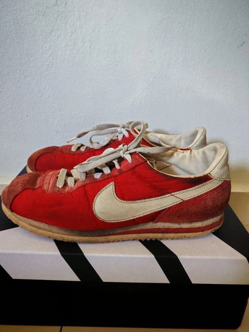 Nike Vintage 90s Nike Cortez Red White Nylon Sneakers Size US 8.5 / EU 41-42 - 1 Thumbnail