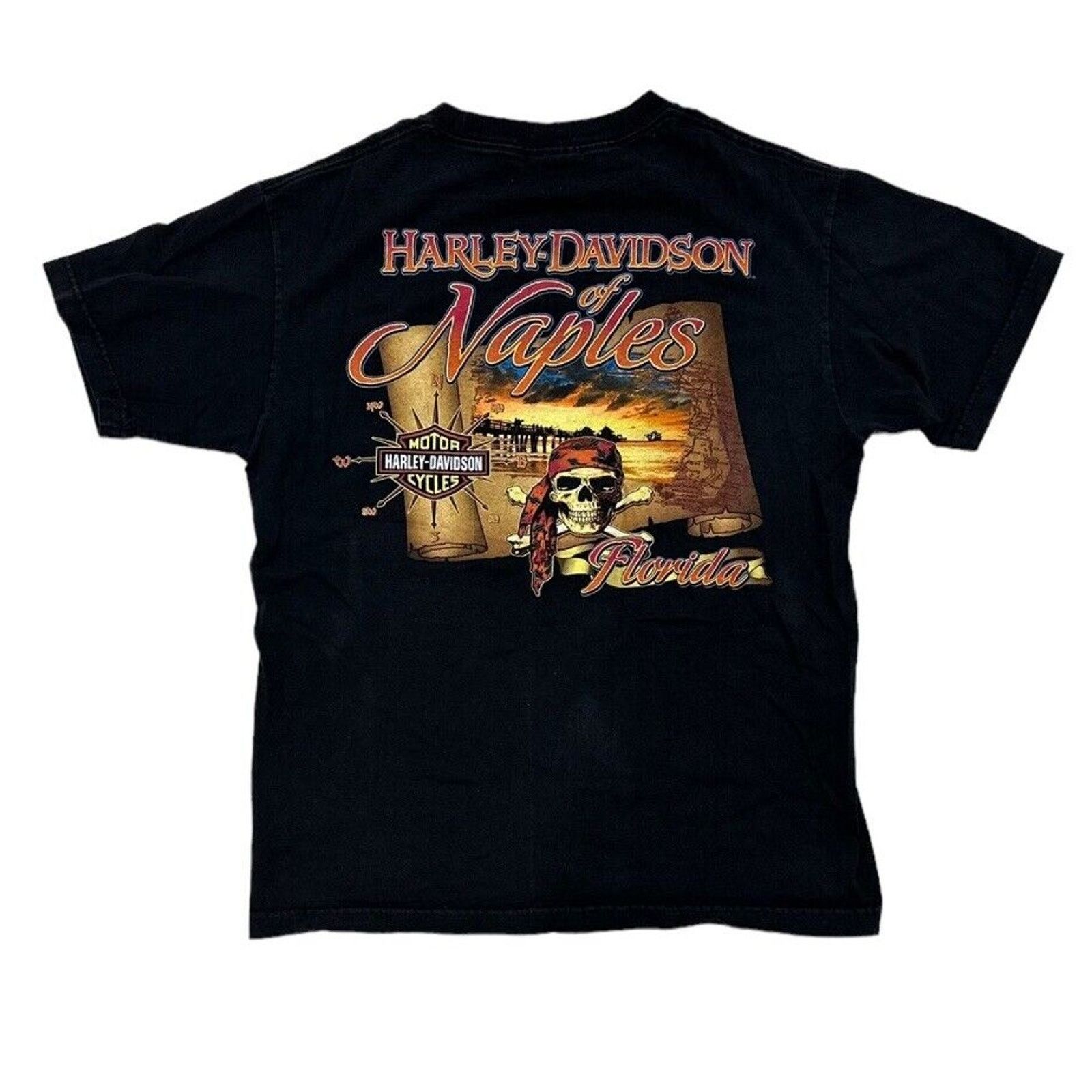 Harley Davidson Harley Davidson Naples Florida Pirate Graphic Mens Sz Medium Size US M / EU 48-50 / 2 - 2 Thumbnail