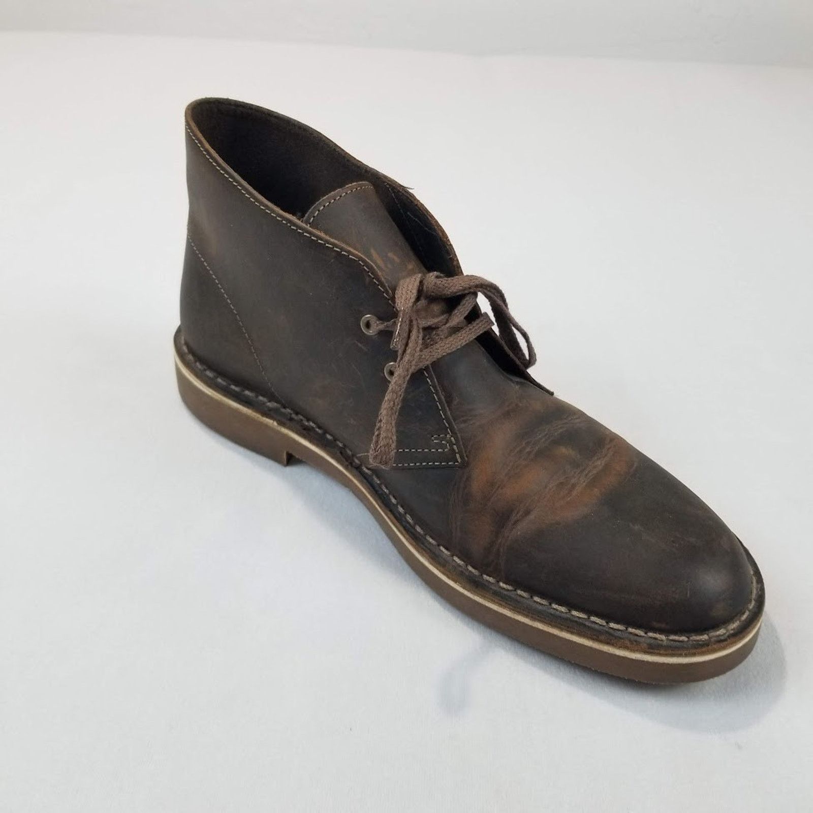 Clark’s Bushacre 2 Boots Lace Up Chukka Boots Brown Oiled Leather 9.5 Like New Clarks - Brandclub - Clarks Men main image 2