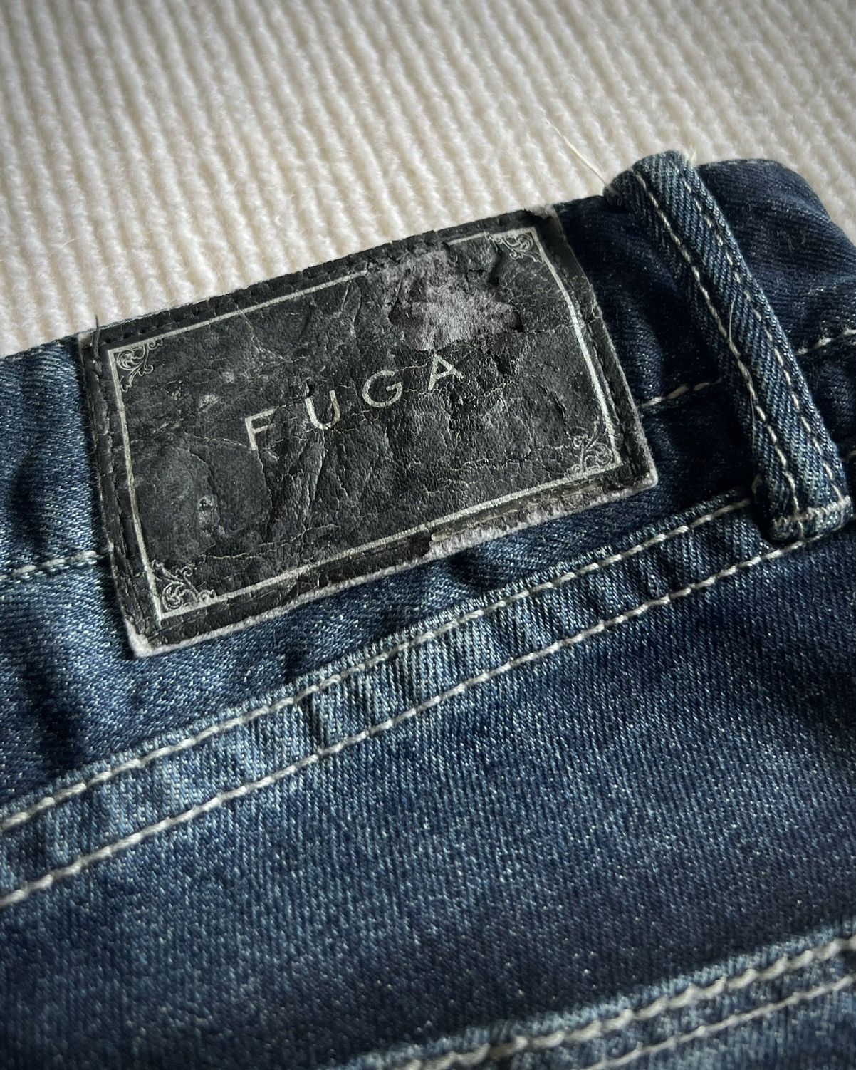 GOSTAR DE FUGA FUGA Japan Faded Indigo Slim Stretch Denim 2000s Size US 32 / EU 48 - 9 Thumbnail
