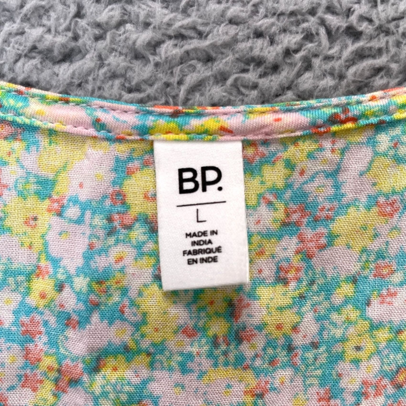 Nordstrom Nordstrom Dress Womens Large Blue BP Mini Maisey Ditsy Floral V Neck Tie Front Size L / US 10 / IT 46 - 3 Thumbnail