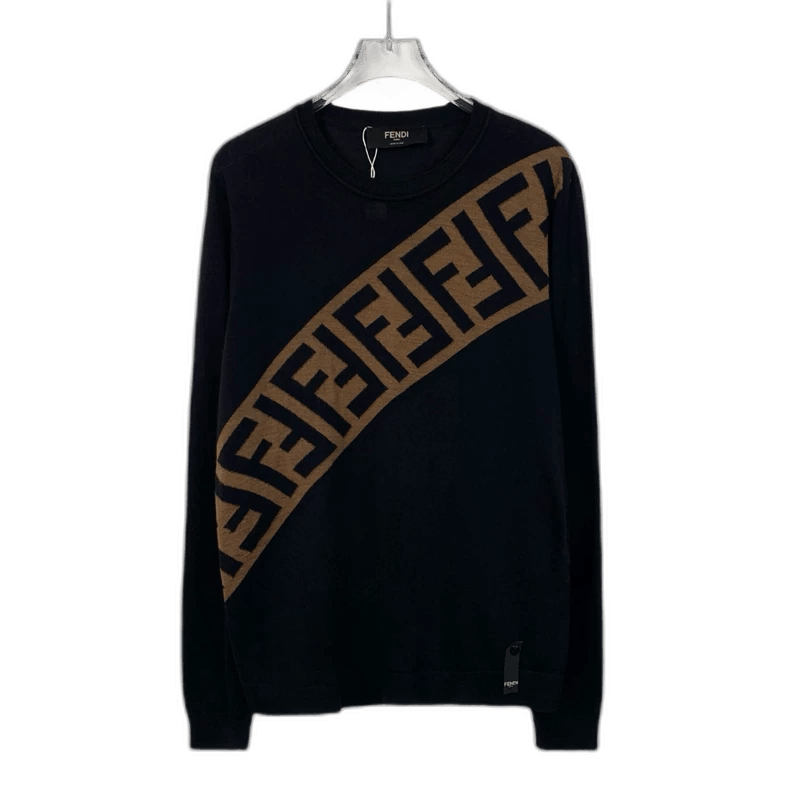 Fendi Fendi Black Logo Wool Knit Sweater Size US S / EU 44-46 / 1 - 1 Thumbnail