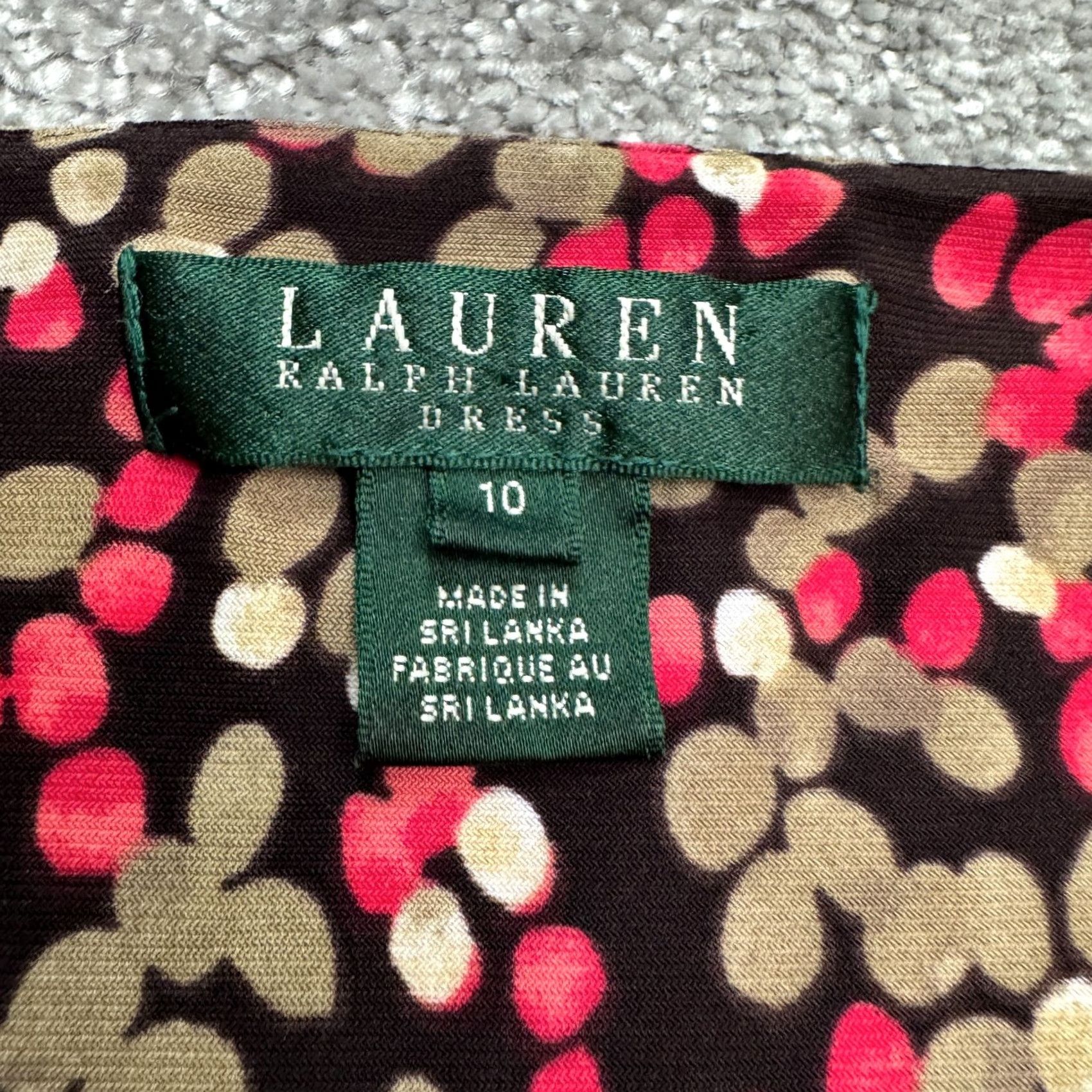 Ralph Lauren Lauren Ralph Lauren Padded Shoulders Midi Sheath Dress Womens 10 Cap Sleeve Multicolor V-Neck Pullover Knit Stretch Ruched Casual Workwear 90s? Size L / US 10 / IT 46 - 4 Thumbnail