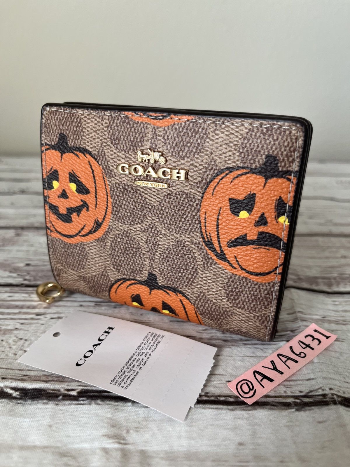 Coach Coach Snap Wallet In Signature Canvas With Halloween Print Size ONE SIZE - 1 Thumbnail
