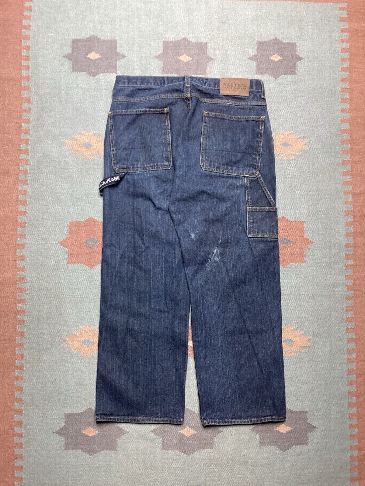 Nautica × Vintage VTG y2k baggy jeans nautica carpenter wide leg skater 34x29 Size US 34 / EU 50 - 1 Thumbnail
