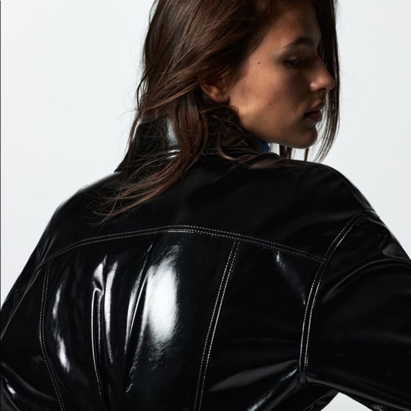 ZARA BLOGGER FAVORITE FAUX LEATHER DRESS BLACK