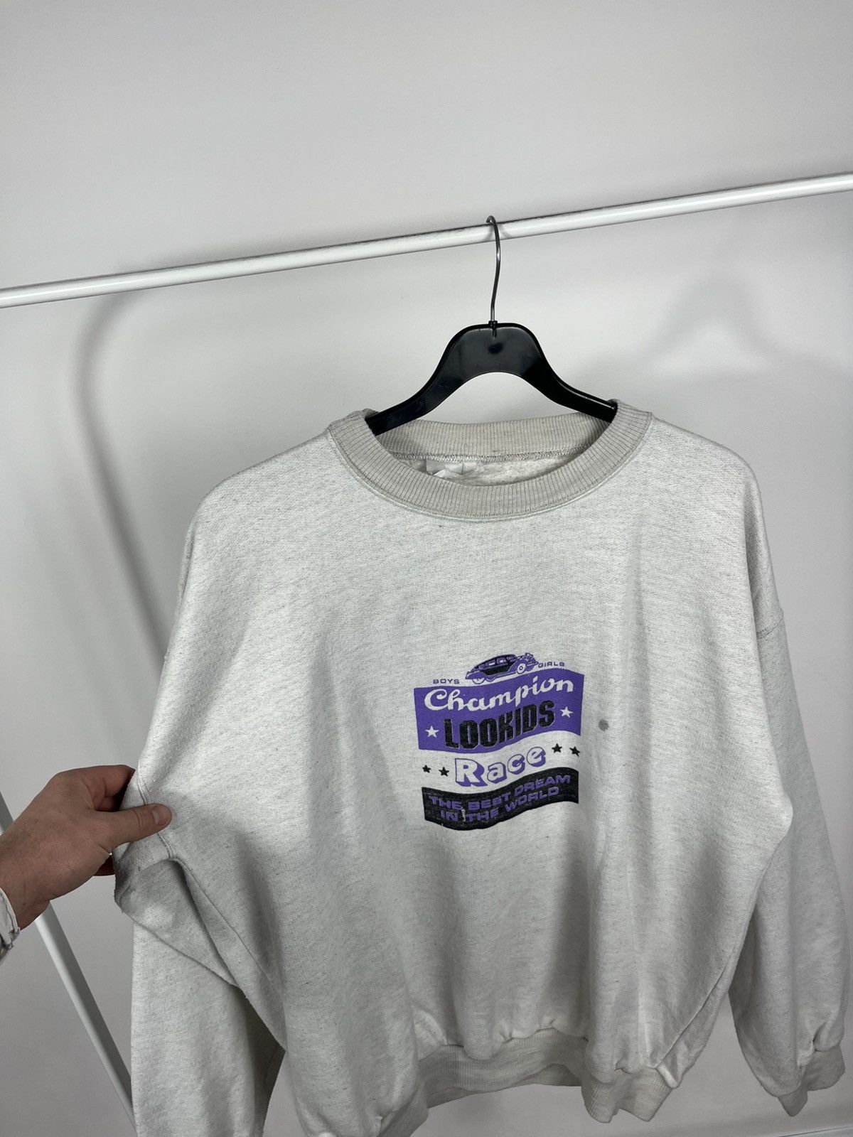 Other Vintage Grey Graphic Sweatshirt Champion Lookids Race Prints Size US XL / EU 56 / 4 - 6 Thumbnail