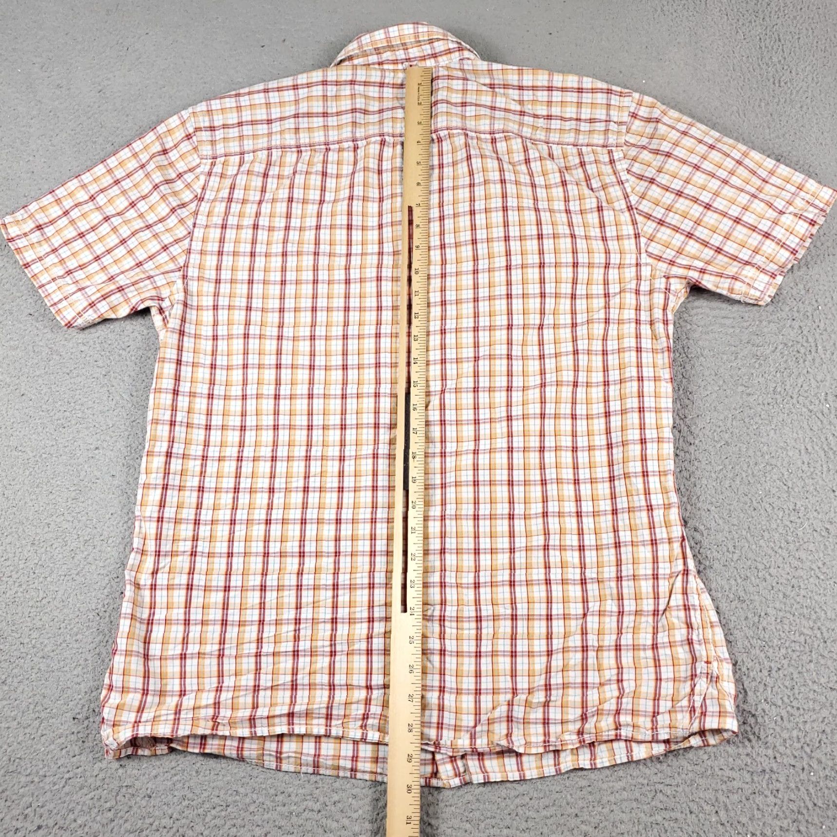 Tommy Hilfiger Tommy Hilfiger Shirt Mens Small Orange Red Plaid Casual Button Up Short Sleeve Size US S / EU 44-46 / 1 - 3 Thumbnail