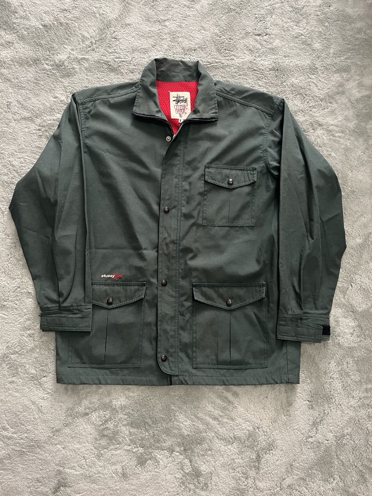 image of Stussy Outdoor Gear 90’S Made In Usa Field Jacket Size L in Green, Men's