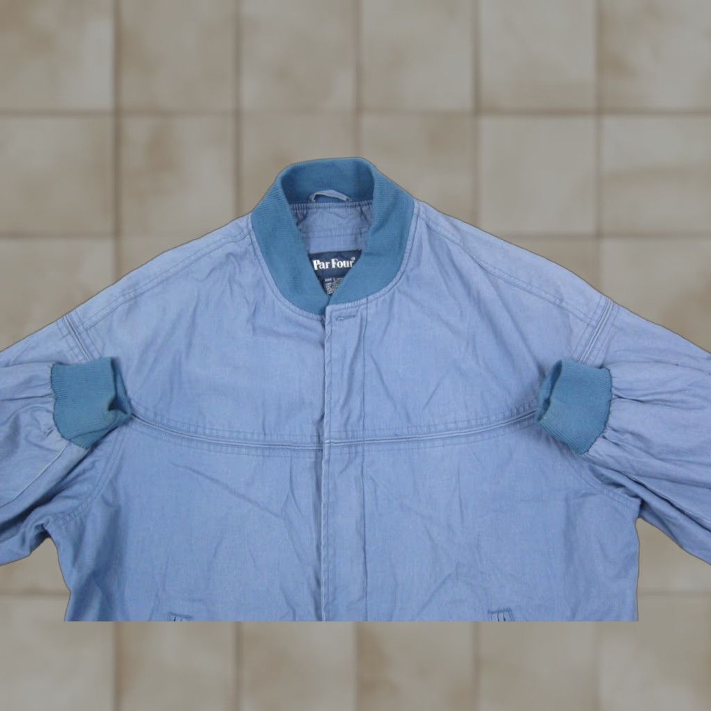 Vintage Vintage Par Four Bomber Jacket Mens LT Blue Full Zip 80s 90s Classic Big & Tall Regular Mens Size US L / EU 52-54 / 3 - 1 Thumbnail