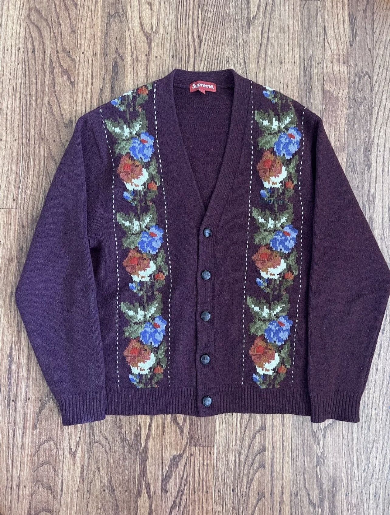 Supreme Supreme Floral Stripe Cardigan | Grailed