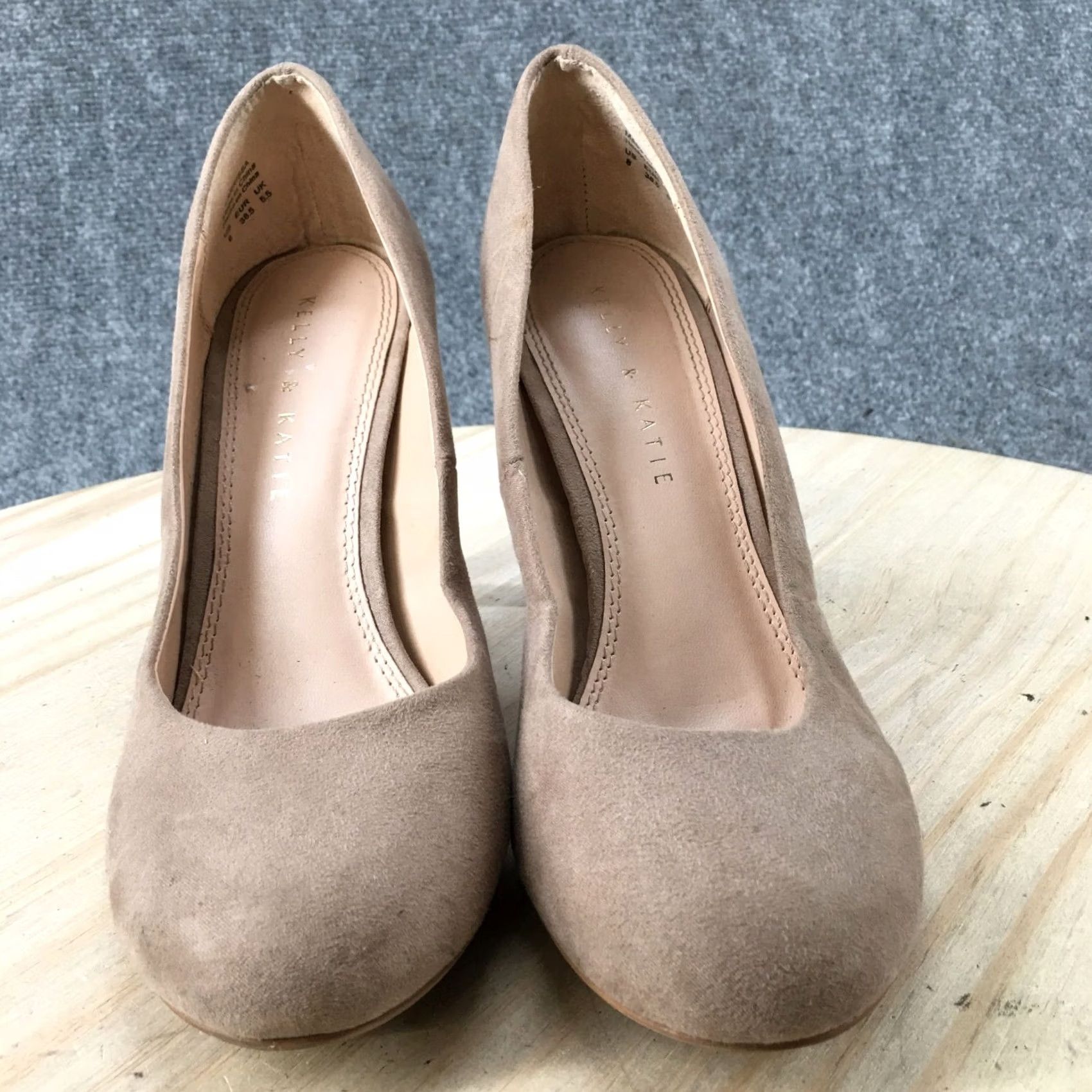 Vintage Kelly & Katie High Heels Womens 8 Larrissa Beige Fabric Slip On Pump Shoe Size US 8 / IT 38 - 7 Thumbnail