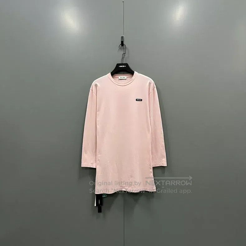 Miu Miu Miu Miu Size M Pink small logo long sleeve dress Size M / US 6-8 / IT 42-44 - 1 Thumbnail