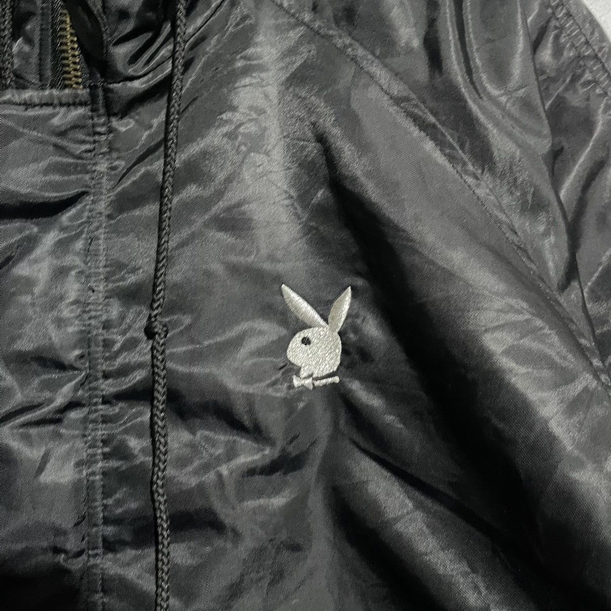 Playboy Vintage 90s Playboy Black Parka Jacket with Faux Fur Hood Size US L / EU 52-54 / 3 - 6 Thumbnail