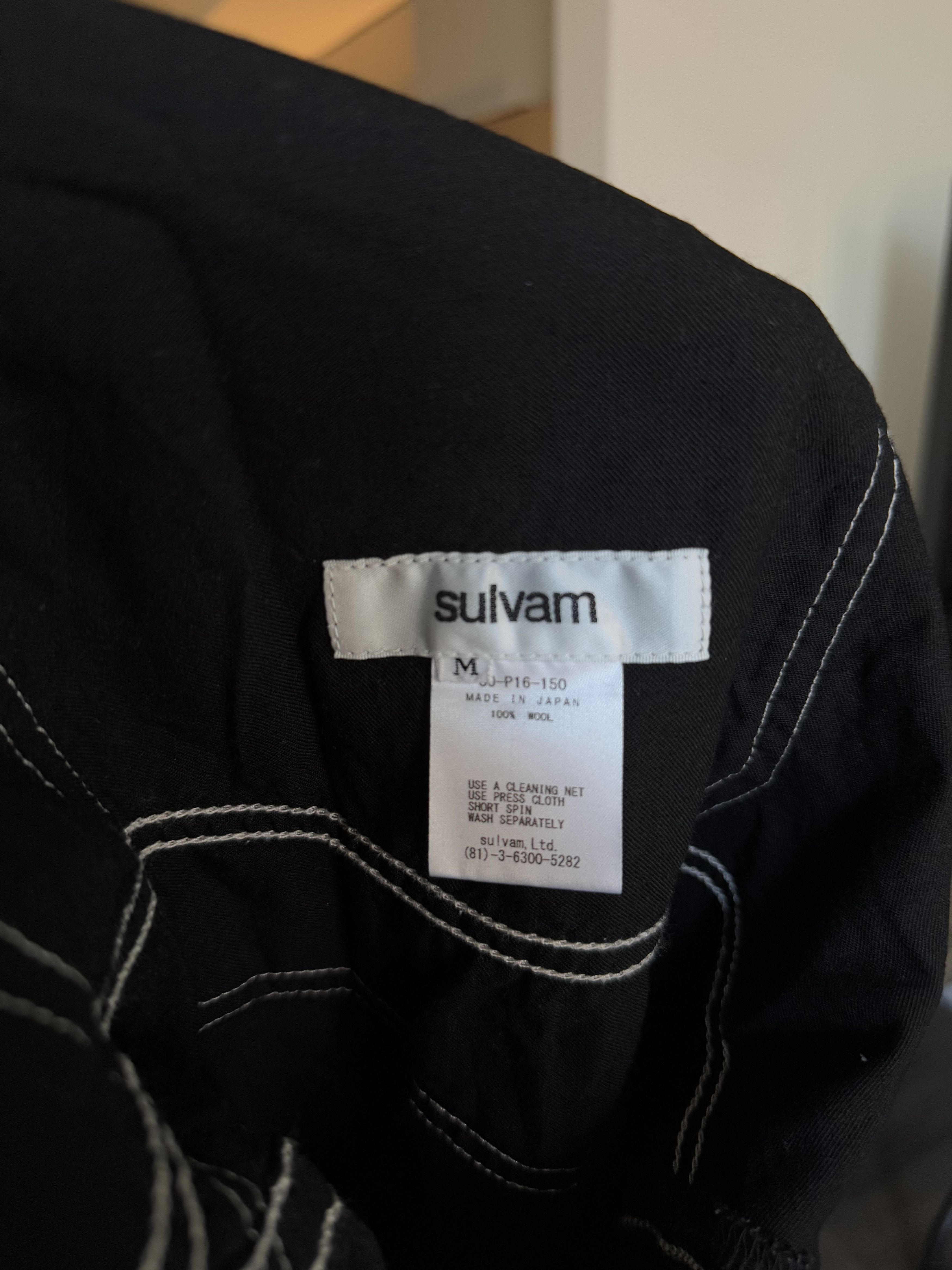 Sulvam Sulvam - Black Chain Stitch Patchwork Trousers Size US 32 / EU 48 - 6 Thumbnail