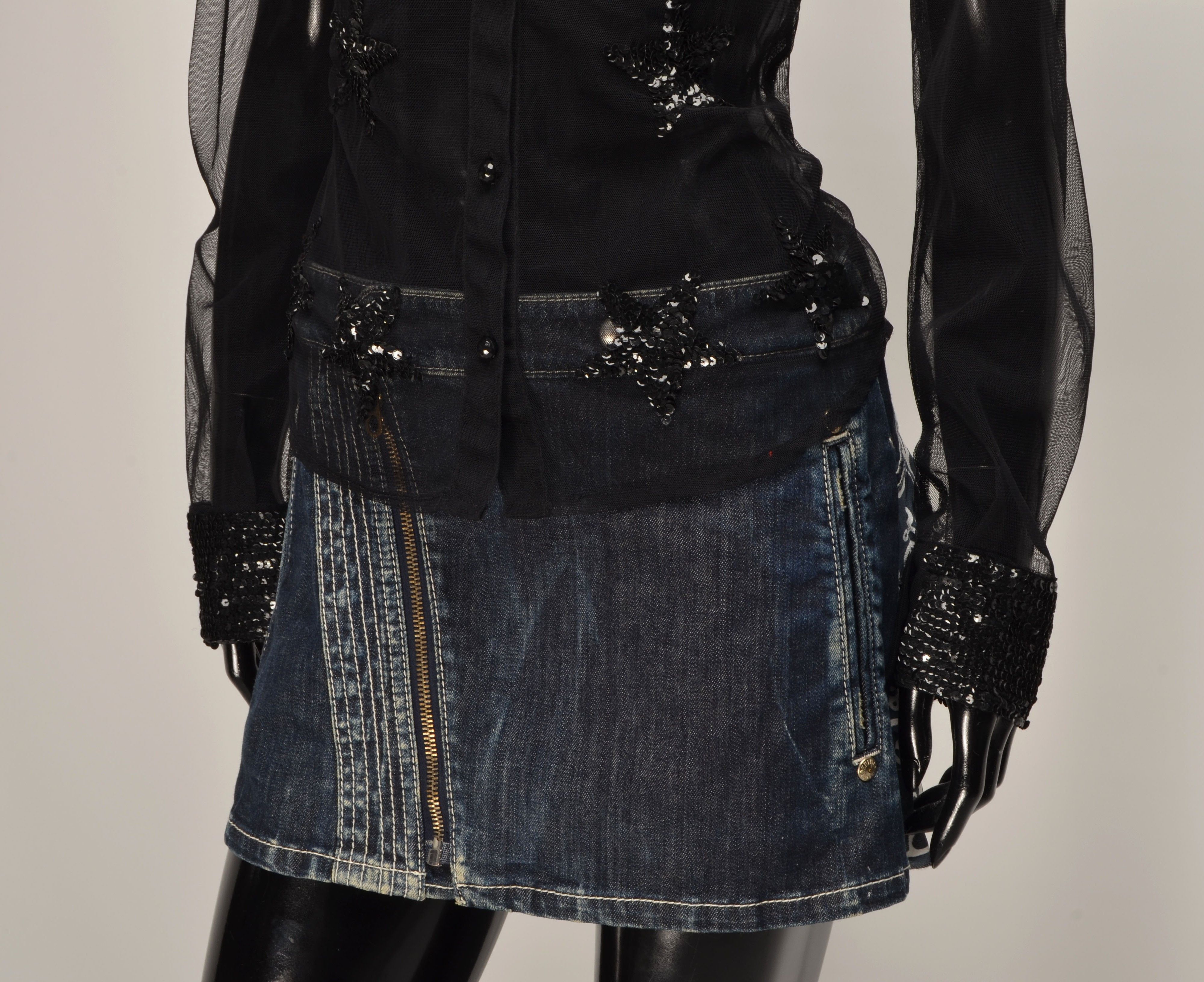 Morgan De Toi Vintage Morgan de Toi Y2K Mesh Stars Beaded Shirt Size M / US 6-8 / IT 42-44 - 8 Thumbnail