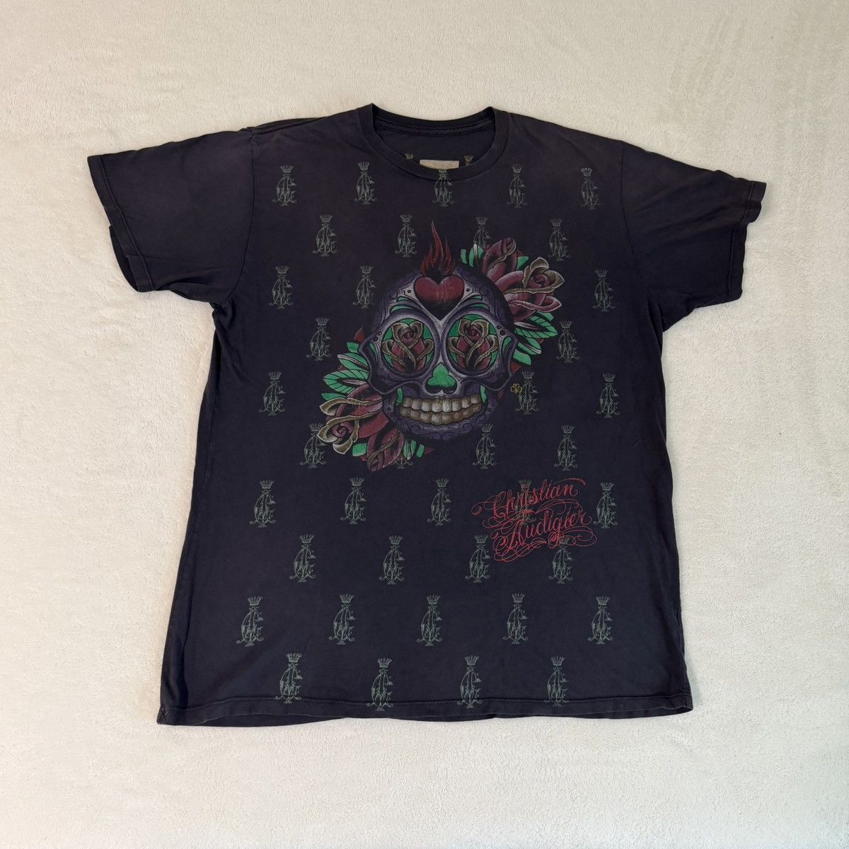Christian Audigier y2k Christian Audigier Skull T-Shirt Size US L / EU 52-54 / 3 - 1 Thumbnail