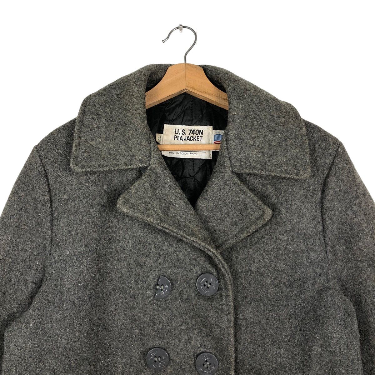 Schott Vintage US.740N Pea Jacket Schott Made in USA Double Breast Size US M / EU 48-50 / 2 - 2 Thumbnail