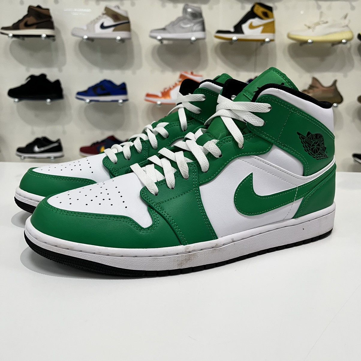 Nike Air Jordan 1 Mid Lucky Green Size US 12 / EU 45 - 2 Thumbnail