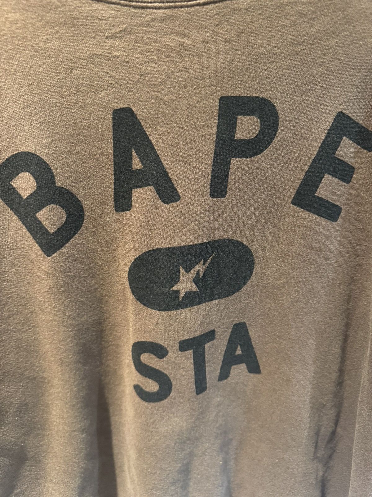 Bape Bape Nigo Bapesta Waffle Thermal Lined Crewneck Faded Brown Size US M / EU 48-50 / 2 - 6 Thumbnail