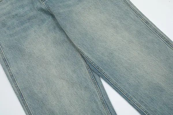 Japanese Brand Kubo Men's street washed distressed loose flared jeans Size US 34 / EU 50 - 6 Thumbnail