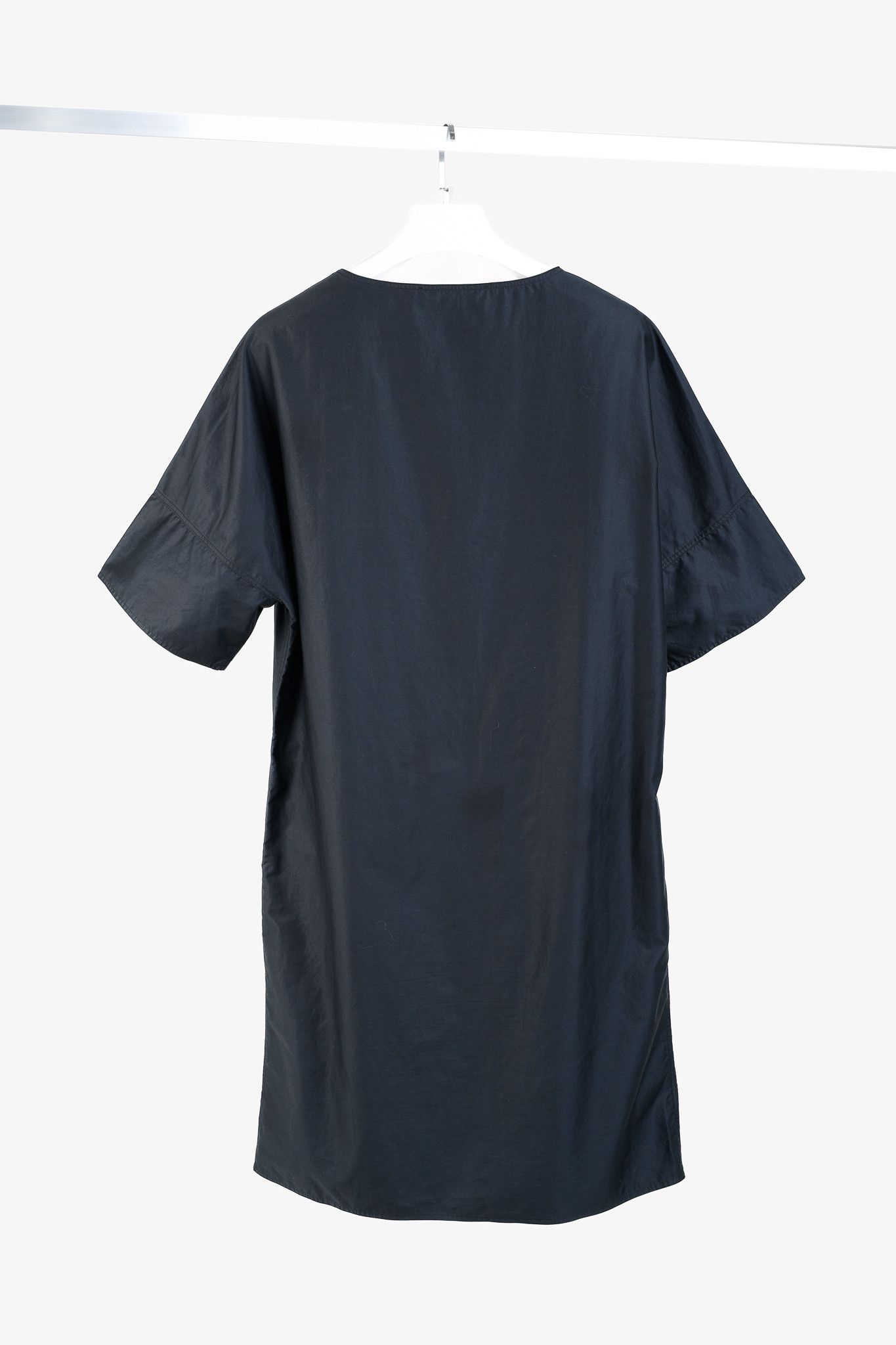 SOFIE D'HOORE Sofie D'Hoore Drop Shoulder Navy Cotton Dress Size S / US 4 / IT 40 - 2 Thumbnail