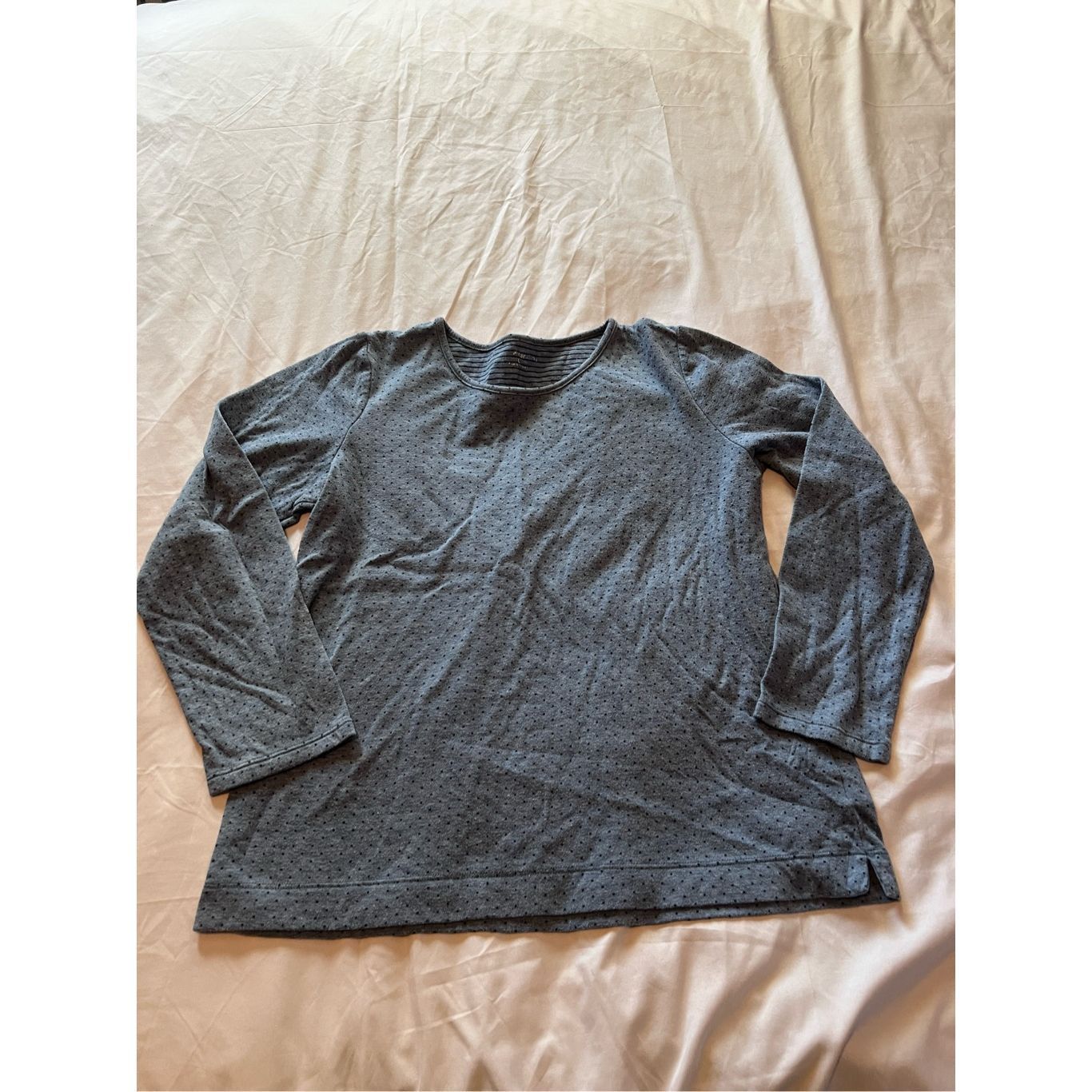Croft & Barrow Croft & Barrow Blue Polkadot Long Sleeve Top Woman’s Size La Size L / US 10 / IT 46 - 1 Thumbnail