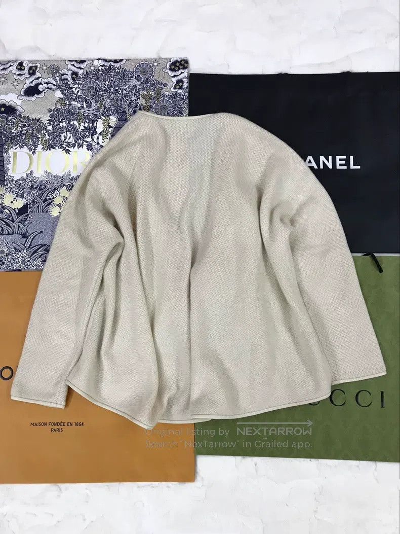 Loro Piana LORO PIANA Cashmere Jacket with Leather Trim, No Button De Size S / US 4 / IT 40 - 3 Thumbnail