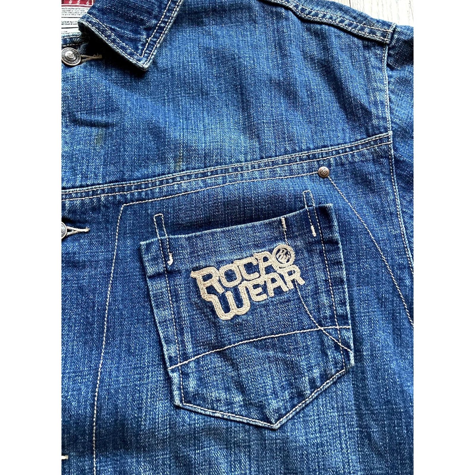 Rocawear VINTAGE Rocawear Denim Jacket Mens Large Y2K Streetwear Baggy Blue Shirt VTG Size US L / EU 52-54 / 3 - 4 Thumbnail