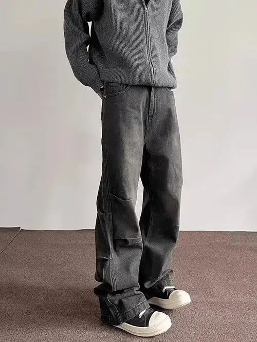 Japanese Brand × Jean Retro pleated silhouette straight-leg bootcut jeans Size US 32 / EU 48 - 2 Thumbnail