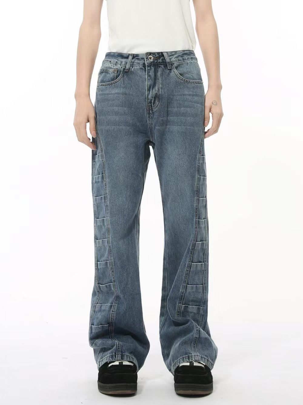Japanese Brand × Jean Vintage frayed deconstructed micro flare jeans Size US 30 / EU 46 - 2 Thumbnail
