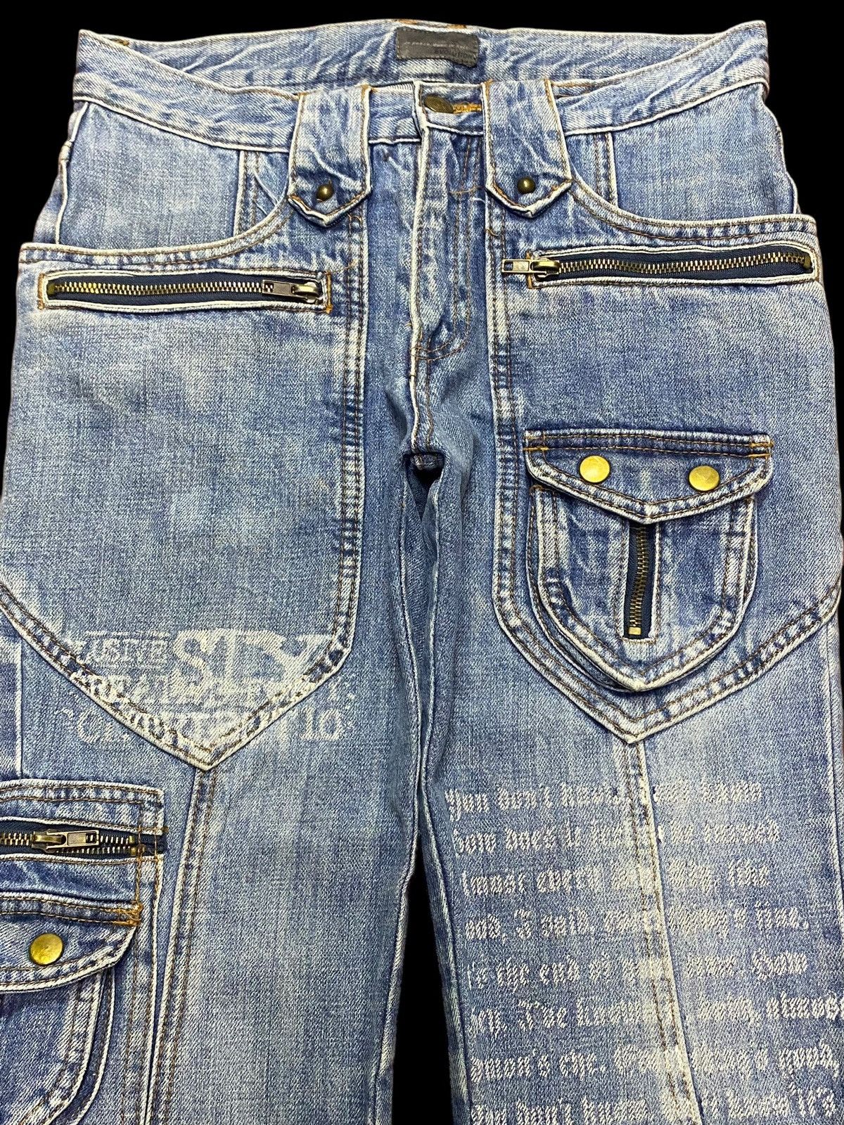If Six Was Nine W33 🔥 Japanese Brand Evolution Multi Pocket Flare Jeans Size US 30 / EU 46 - 5 Thumbnail
