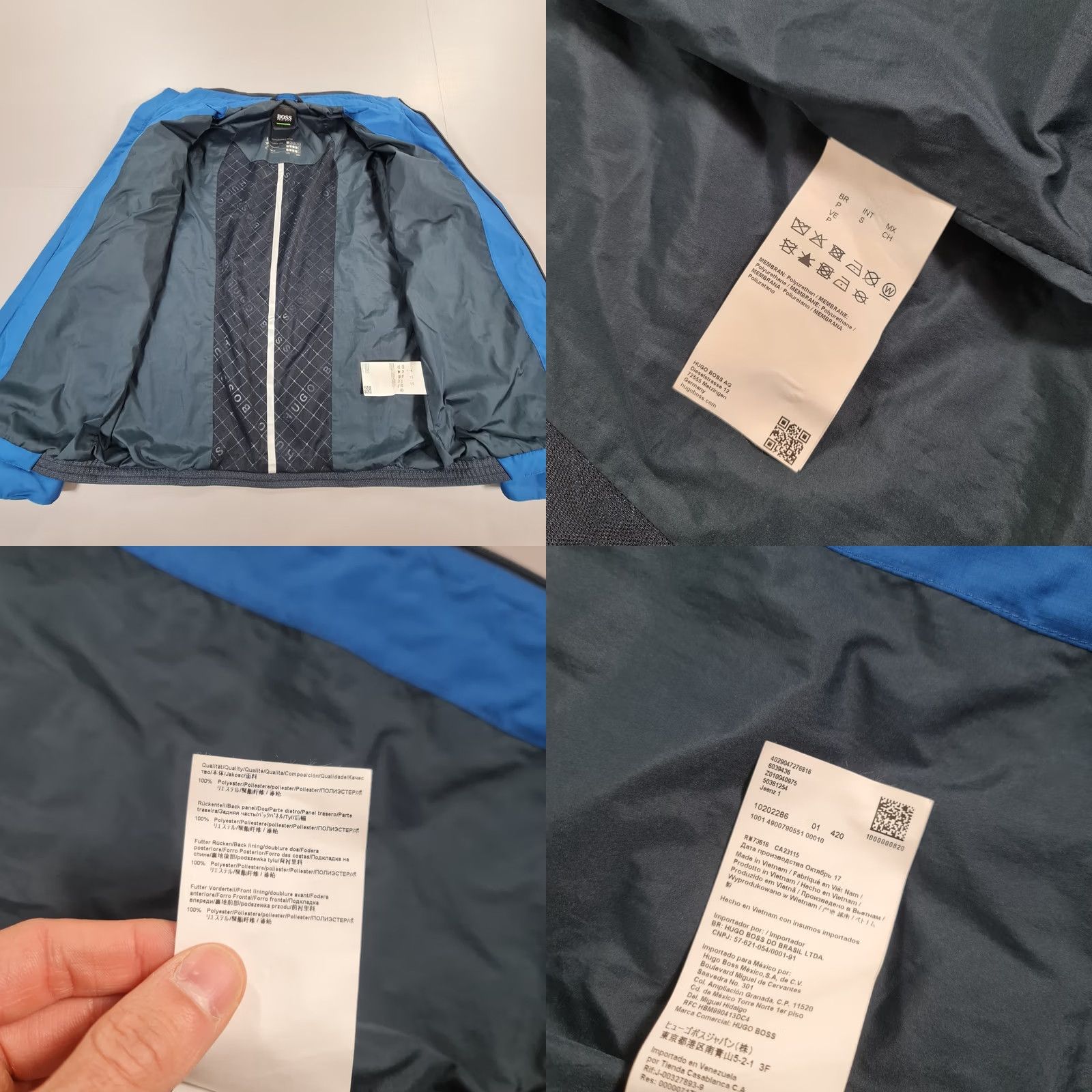 Hugo Boss HUGO BOSS Mens Jacket Blue Small Lightweight Windbreaker Woven Full Zip Jeenz Size US S / EU 44-46 / 1 - 8 Thumbnail