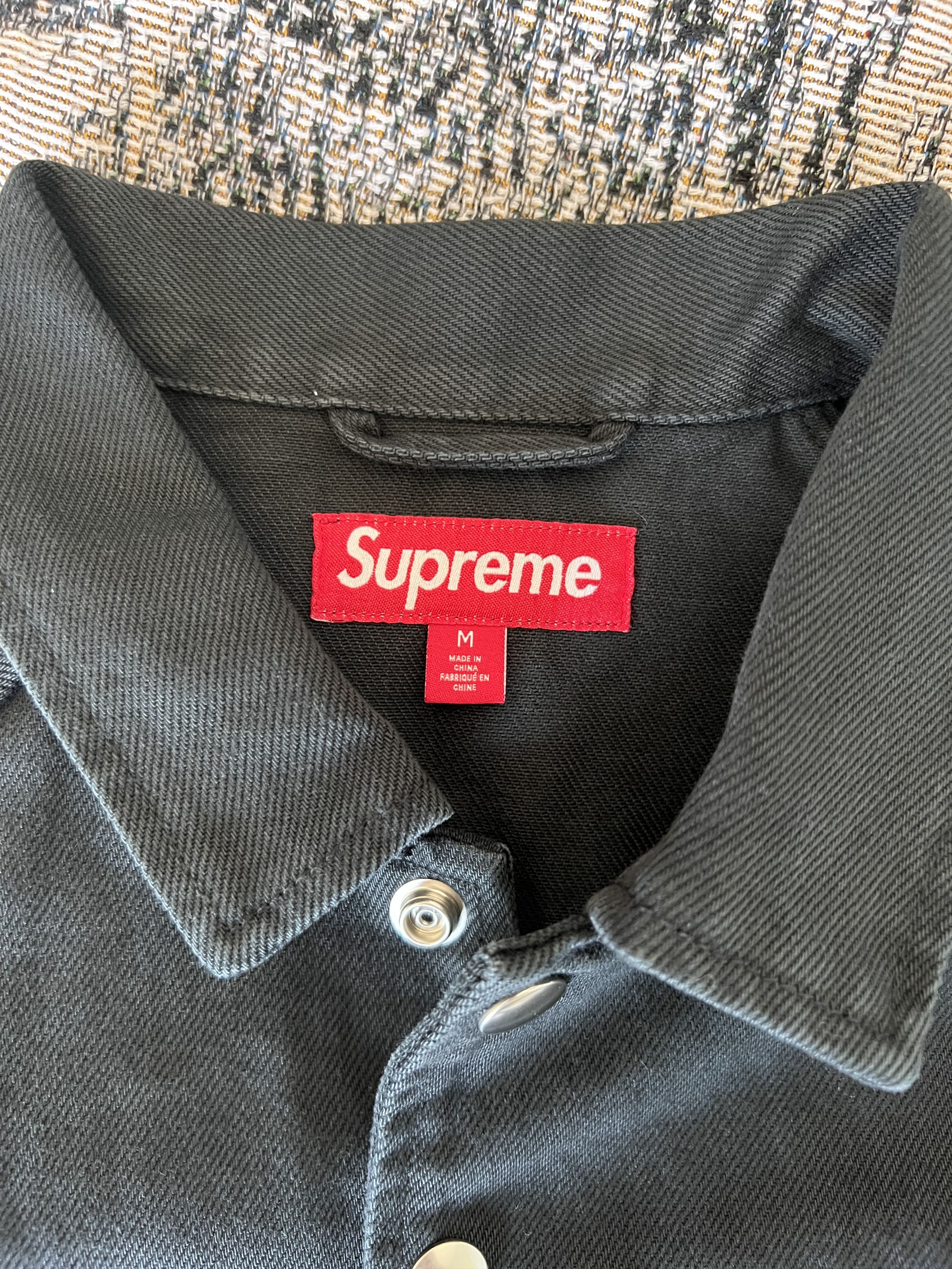 Supreme Supreme Arc Logo Coaches Jacket in Black Denim Size US M / EU 48-50 / 2 - 7 Thumbnail