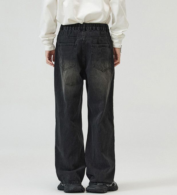 Vintage Men's street loose straight vintage washed distressed jeans Size US 32 / EU 48 - 4 Thumbnail