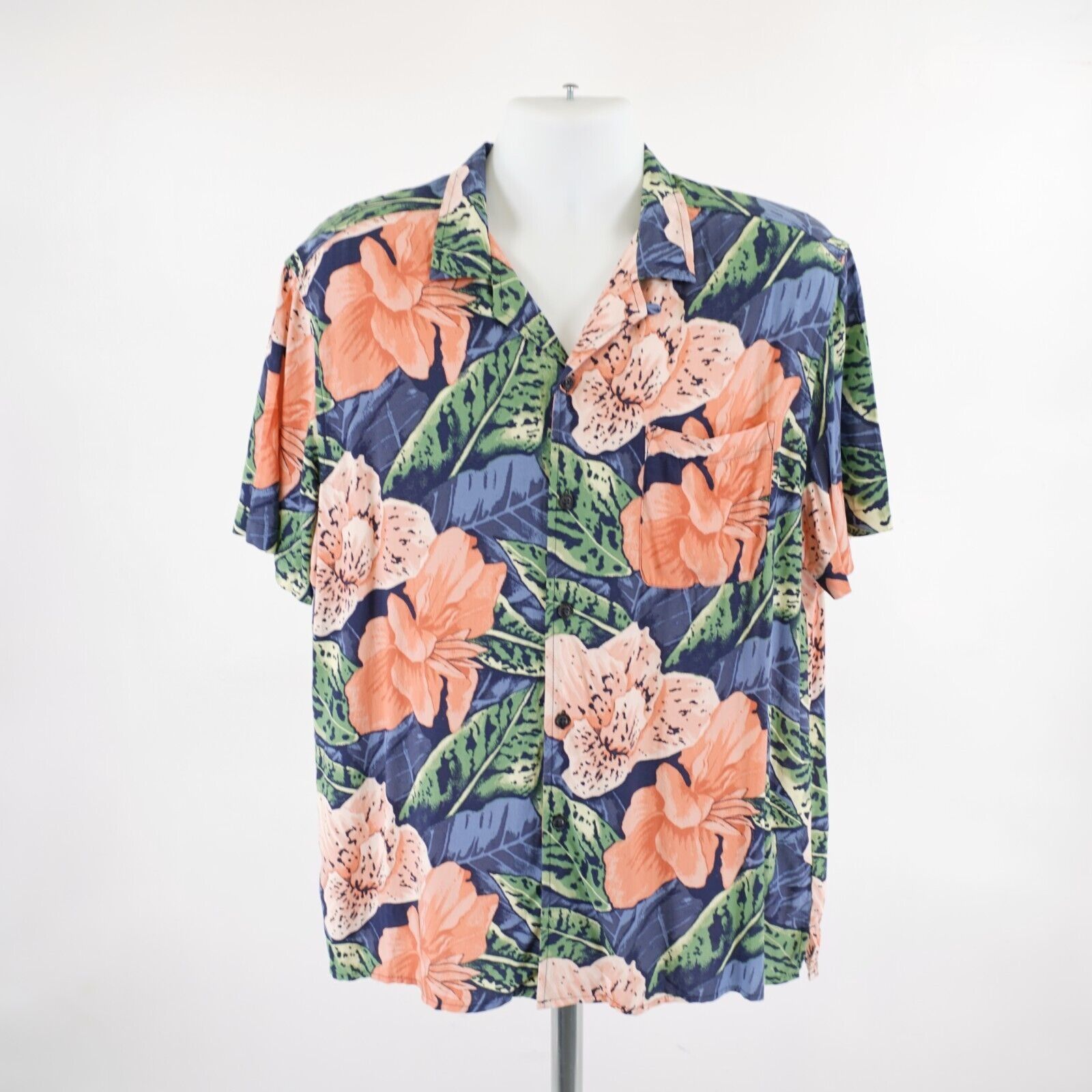 Designer Goodfellow & Co Large Blue Pink Floral Rayon Standard Hawaii Size US L / EU 52-54 / 3 - 4 Thumbnail