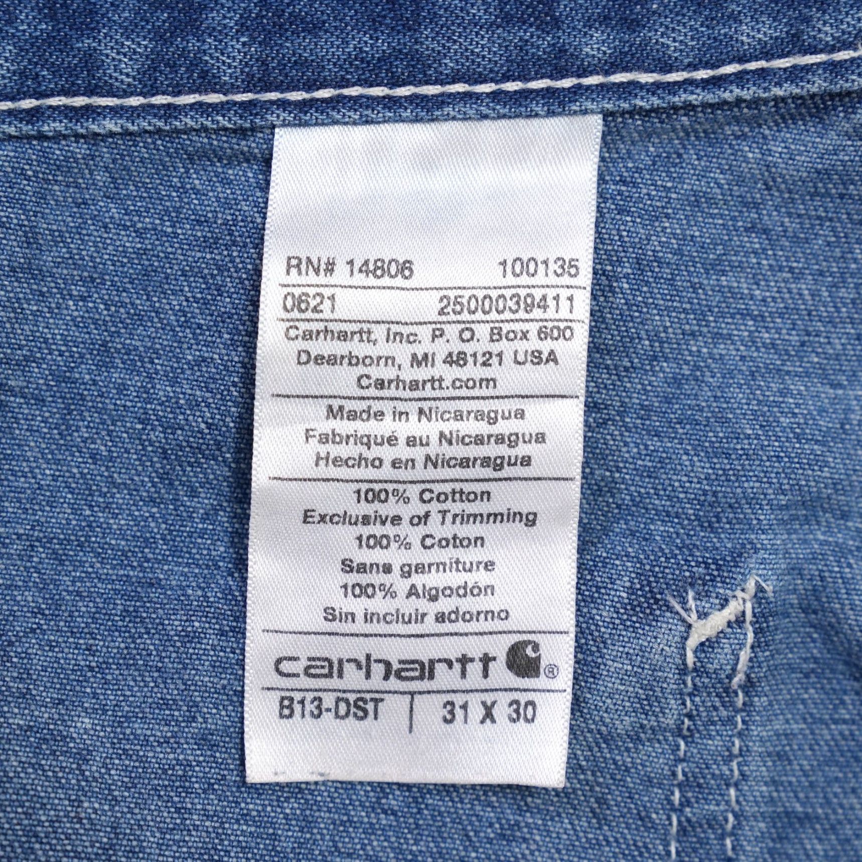 Carhartt VINTAGE Carhartt Jeans Men 31X30 Blue Denim Carpenter Cargo Workwear Dungarees Size US 31 - 4 Thumbnail