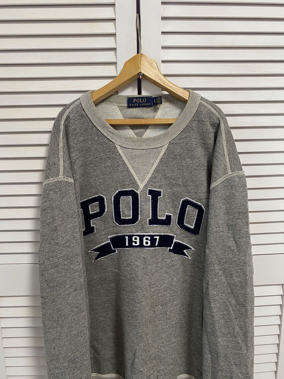 Polo Ralph Lauren × Ralph Lauren Vintage Sweater Polo Ralph Lauren Big Knit Logo Crewneck Size US XL / EU 56 / 4 - 2 Thumbnail