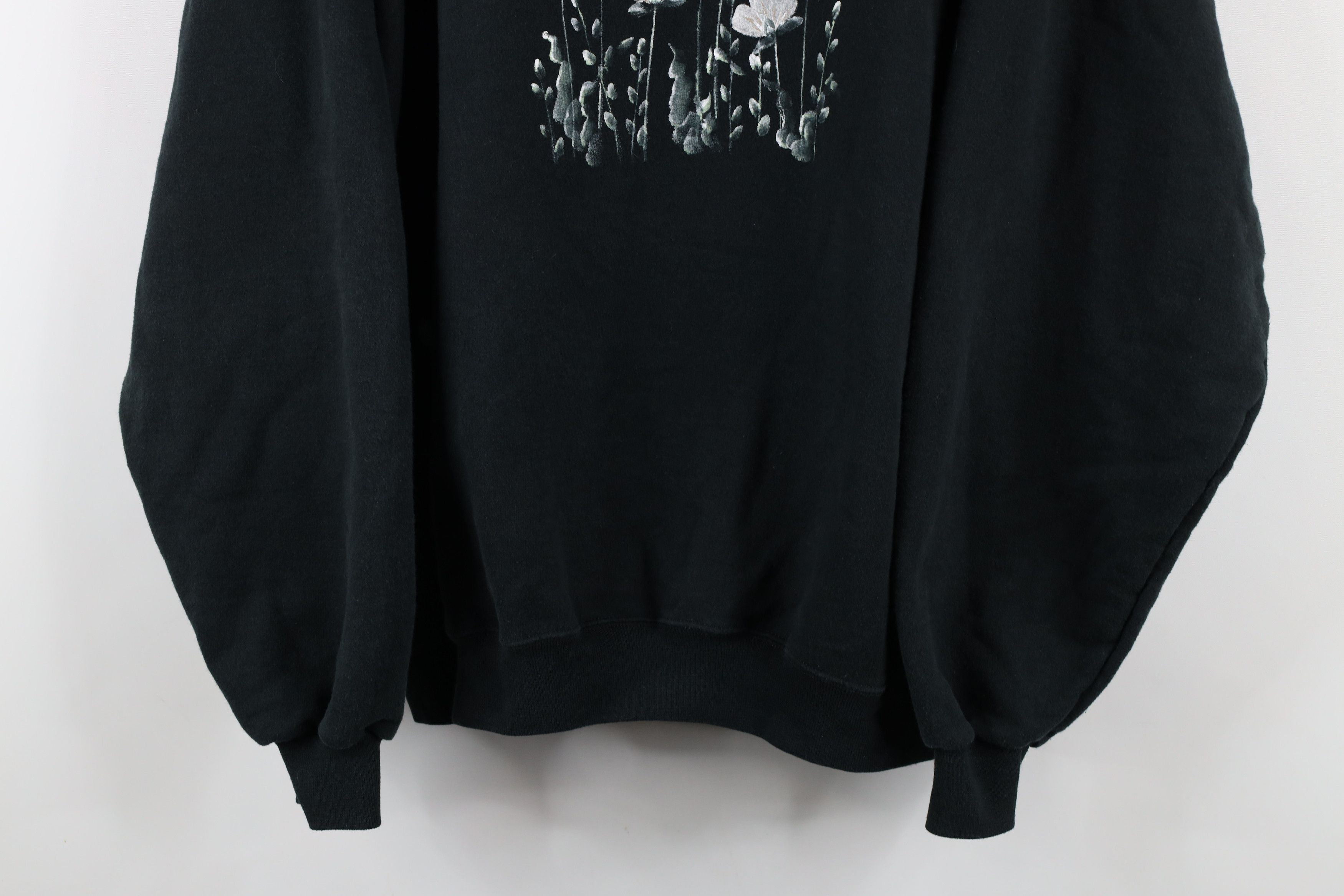 Vintage Vintage 90s Streetwear Painted Flower Crewneck Sweatshirt Size XL / US 12-14 / IT 48-50 - 3 Thumbnail
