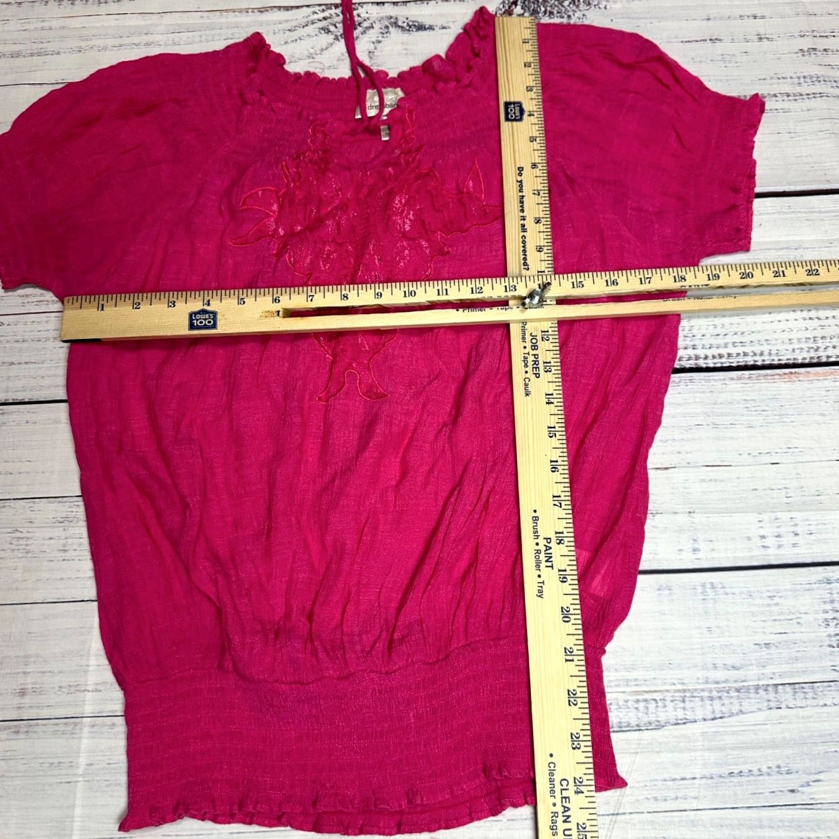 Vintage Dressbarn Dressbarn Womens Blouse Short Dolman Sleeve Top Plus Size 1X Pink Tie Neck Size XL / US 12-14 / IT 48-50 - 2 Thumbnail