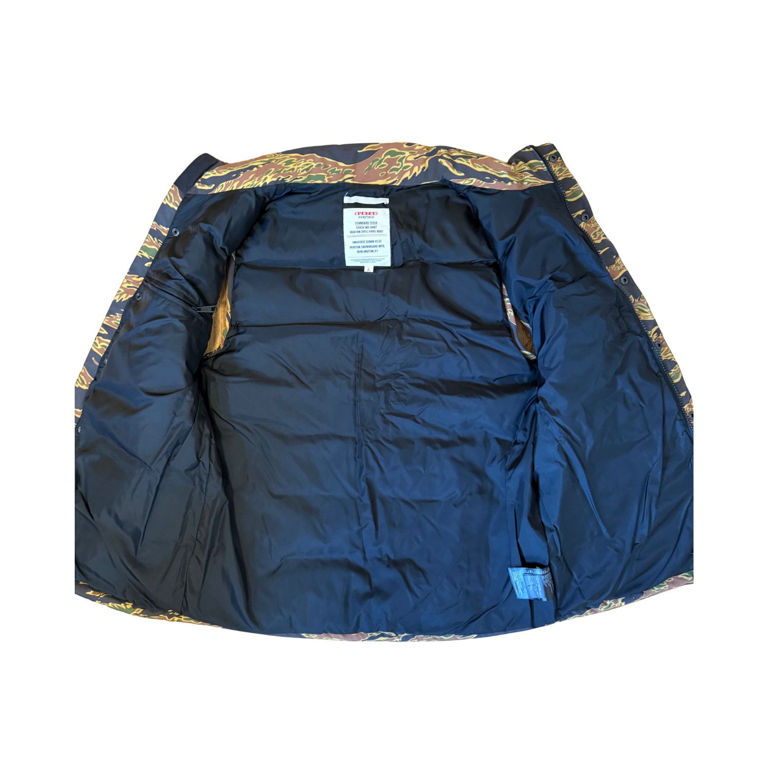 Burton Burton Heritage Series Men's Camo "Tiger Stripe" Down Vest Size US L / EU 52-54 / 3 - 4 Thumbnail