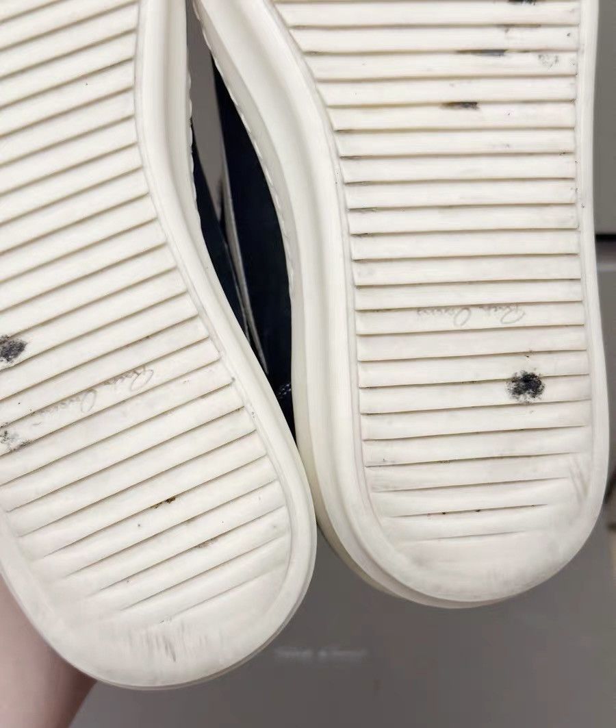 Rick Owens Rick Owens mainline black & white low-top, pebbled leather Size US 7 / EU 40 - 8 Thumbnail