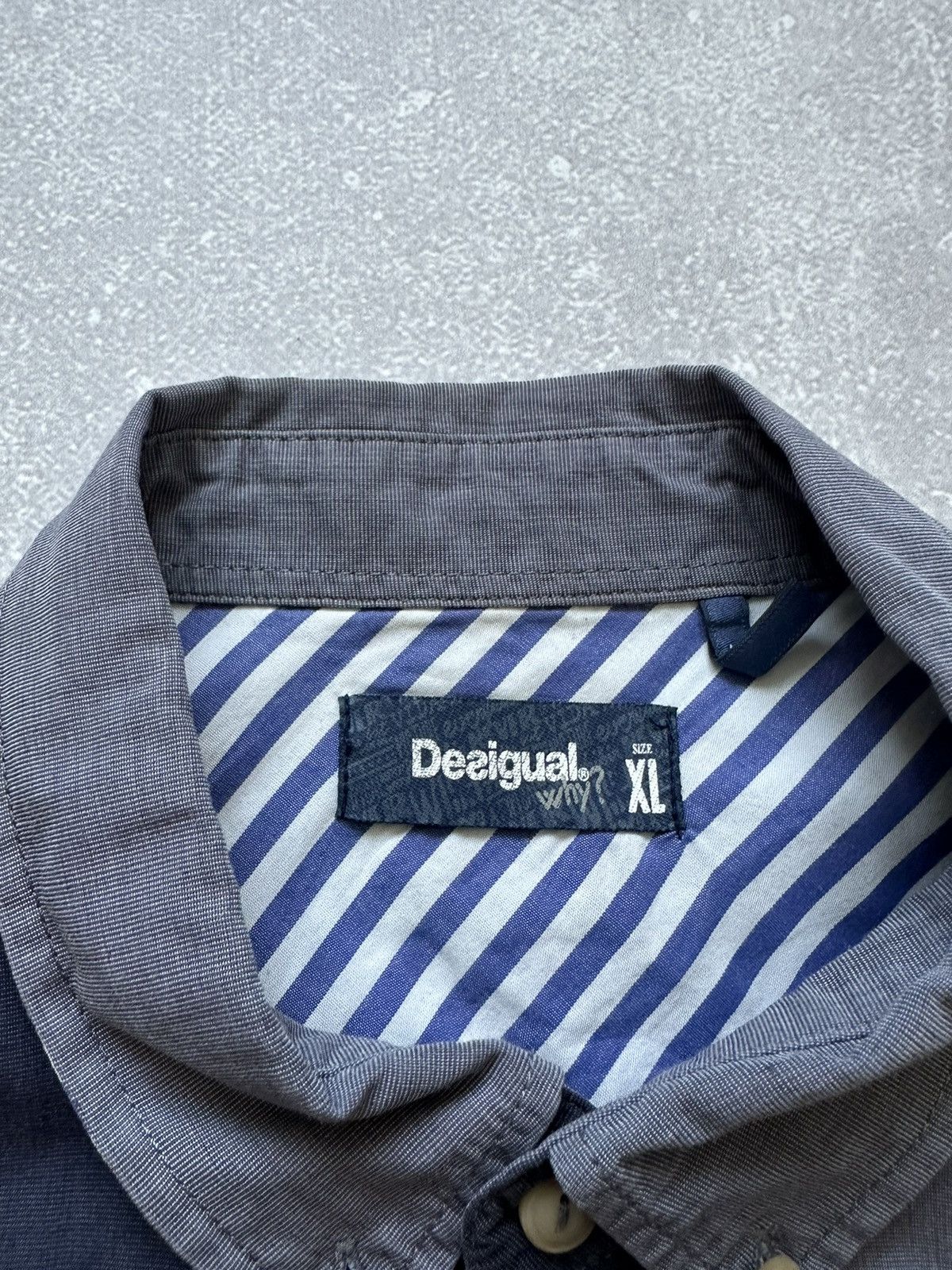 Desigual DESIGUAL Regular Fit Blue Check Plaid Long Sleeve Size XL Size US XL / EU 56 / 4 - 5 Thumbnail